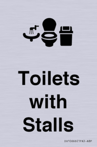 Toilets: Stalls and Wash Basin with Sanitary Bin